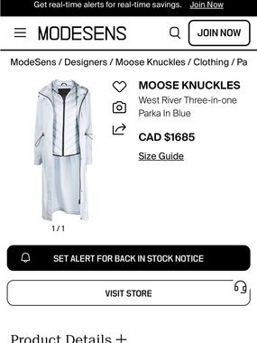 3 in 1 Moose knuckles Light blue Hooded Rain Jacket